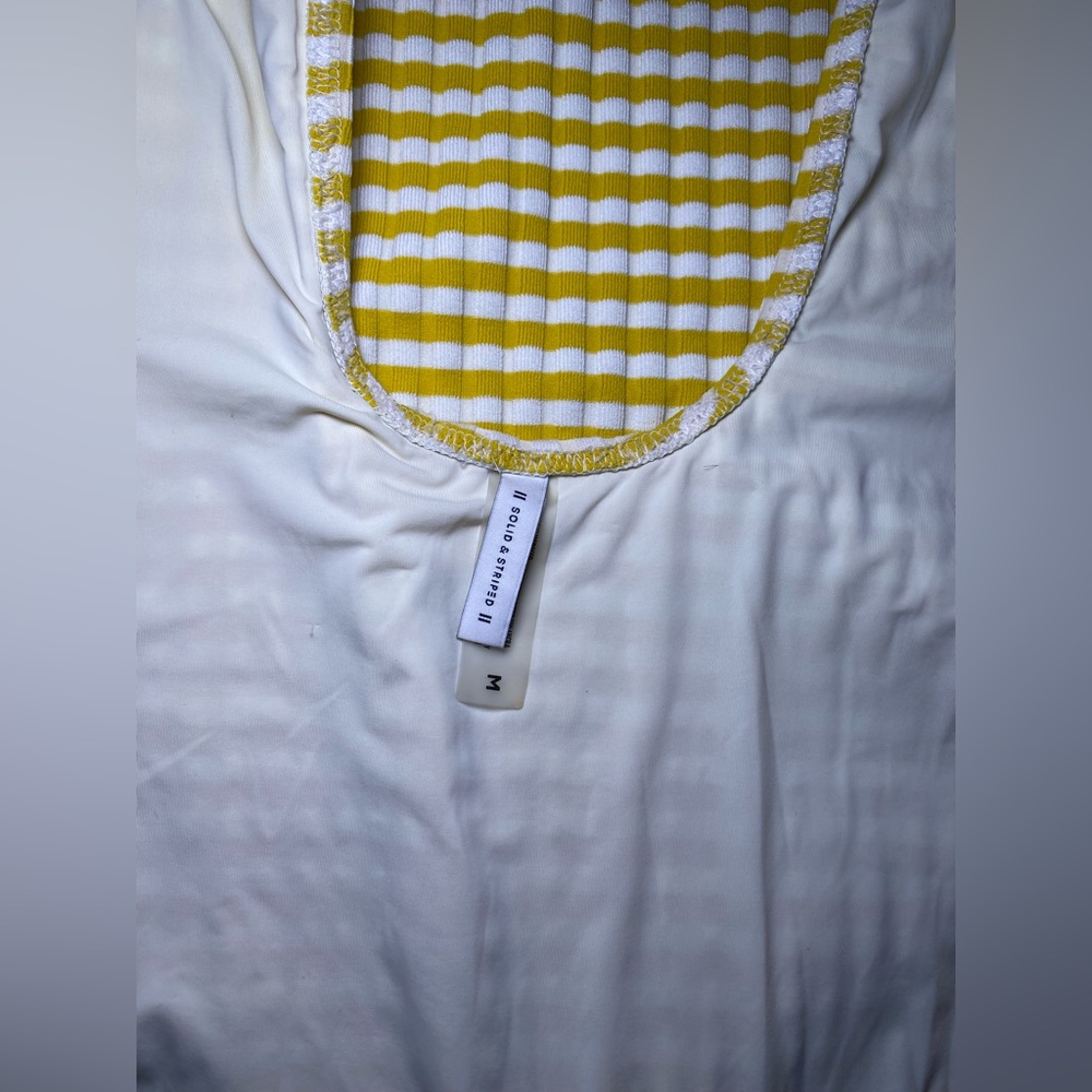 Solid & Striped Yellow Checkered One Piece Swimsu… - image 4